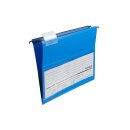 PVC-Hängetasche Serie Platin-Line, seitlich geschlossen mit 2 Metallhängeschienen, inkl Reiter und Einsteckschild, DIN A4 Format, Blau, Verpackungseinheit: 1 P/10