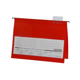 PVC-Hängehefter Serie Platin-Line mit Heftstreifen-Mechanik und 1 Metallhängeschiene DIN A4 Format Rot