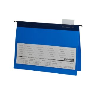 PVC-Hängehefter Serie Platin-Line mit Heftstreifen-Mechanik und 1 Metallhängeschiene DIN A4 Format Blau