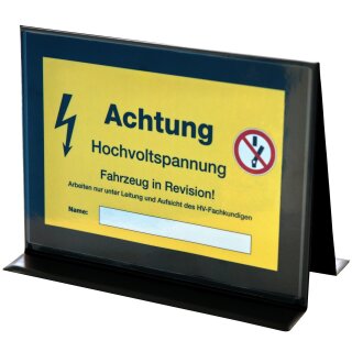 Autodachschild mit Magnetstreifen im Standfuß für sicheren Halt, DIN A4 Format, 330 x 240 mm, Schwarz