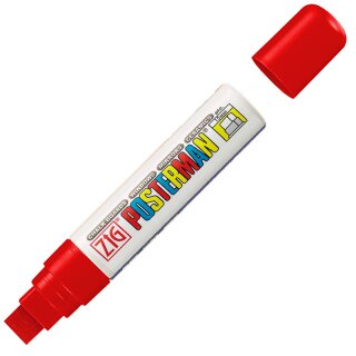 Posterman-Marker zur Beschriftung von fast allen Materialien, wasserfest, Stärke 15 mm, Rot