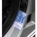 Kundendienst-Aufkleber "Inspektion" - kompletter Wartungs- und Servicevorgang auf einem Sticker, 60 x 100 mm, Blau