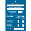 Kundendienst-Motorraumschild "Inspektion" inkl. Bindedraht und Stempelfeld, 65 x 100 mm, Blau