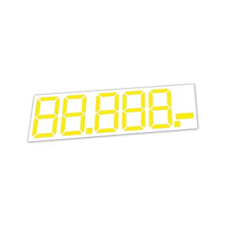 Selbstklebende Zahlen/ Ziffern zum Aufbringen auf Frontscheibe, Gelb, Maße 580 x 120 mm
