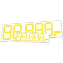 Selbstklebende Zahlen/ Ziffern zum Aufbringen auf Frontscheibe, Gelb, Maße 1160 x 240 mm