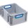 EBX Euronorm-Box grau BxTxH 400 x 300 x 120mm, Grifffarbe blau, Tragkraft 25kg, Volumen 11 l