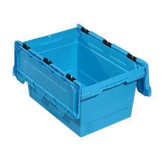 TBX Transportbox mit Klappdeckel BxTxH 600x400x199mm, Farbe Blau, Tragkraft 25kg, Volumen 29 l
