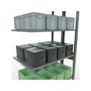 SCHULTE Anbauregal Steck-Doppelregal MULTIplus150, 2.500 x 1.000 x (2x300) mm, 2x6 Fachböden, Kreuzstrebe, verzinkt