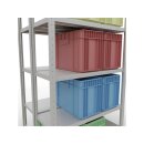 SCHULTE Grundregal Steck-Doppelregal MULTIplus250, 2.000 x 1.000 x (2x400) mm, 2x5 Fachböden, Längenriegel, RAL 7035 lichtgrau