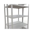 SCHULTE Grundregal Steck-Doppelregal MULTIplus250, 2.000 x 1.000 x (2x400) mm, 2x5 Fachböden, Längenriegel, RAL 7035 lichtgrau