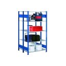 SCHULTE Grundregal Steck-Doppelregal MULTIplus250, 2.000 x 1.000 x (2x400) mm, 2x5 Fachböden, Längenriegel, RAL 7035 lichtgrau