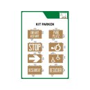 Schablonen-Set aus 8 verschiedenen Schablonen, Parkplatz