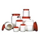 Weithalsfass, PE (HDPE), weiß, Schraubdeckel rot,...