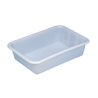 Becken mit umlaufendem U-Rand, PE, mattweiß, Volumen 25 l, LxBxH außen/innen 610x440x150/550x375x145 mm, VE 2 Stück