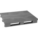 Kunststoffpalette, PE-RE, grau, Oberdeck geschl., ohne...
