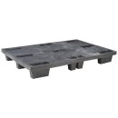 Kunststoffpalette, PE-RE, schwarz, Oberdeck offen, ohne...