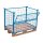 Palettenaufsatz, Höhe 800 mm, für Paletten 1000x1200 mm, Auflast 1000 kg, RAL 5012 lichtblau, mit 3 festen und 1 halb abklappbaren Wand