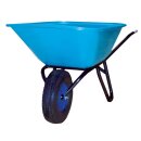Schubkarre, Mulde 150 l, Kunststoff blau, Luftbereifung 4PR