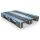 3-Kufen-Palette aus HDPE, rutschhemmende Oberfläche, Traglast stat./dynam. 7500/1500 kg, BxTxH 1200x800x160 mm, ohne Rand, Farbe grau/blau