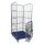 Rollbox, 4-seitig (halb abklappbare Vorderwand), Nutzhöhe 1460 mm, Traglast 500 kg, LxBxH 810x720x1640 mm, Bodenplatte aus HDPE, RAL 5010 enzianblau