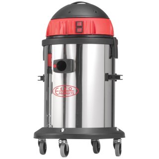 Naß- Trockensauger, Edelstahlbehälter 50 l, 3,5 m Saugschlauch 40 mm Durchm., Universal-Schrägrohrdüse, Motor 230V/2x1200 W, 7000 l/min