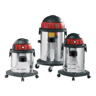 Trockensauger, Edelstahlbehälter 50 l, 3,5 m Saugschlauch 40 mm Durchm., Universal-Schrägrohrdüse, Motor 230V/2x1200 W, Staubklasse H, 7000 l/min
