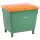 Universal- und Streugutbehälter aus HDPE, Korpus grün, Deckel orange, abschließbar, ohne Entnahmeöffnung, AuffangVol. 210 l, BxTxH 790x605x775 mm