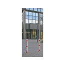 Sperrpfosten aus Stahl, rund Durchm. 76 mm, mit 3 roten...