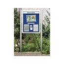 Flachschaukasten, BxTxH 800x43x1025 mm, DIN A1 hoch, Aluprofile, ESG-Glas, Rückwand weiß, inkl. 10 Magnete + 1 Einstecktasche