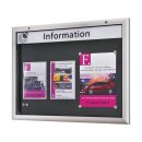Schaukasten, BxTxH 1380x43x1025 mm, DIN A0 quer, Aluprofile, ESG-Glas, Rückwand anthrazit, inkl. 10 Magnete + 1 Einstecktasche