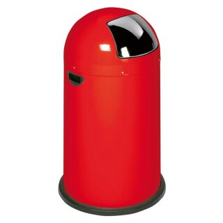 Großraum-Abfallsammler, mit Einwurfklappe, Volumen 33 l, Durchm.xHöhe 375x690 mm, ohne Fußpedal, Edelstahl poliert
