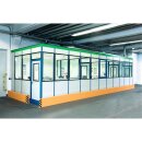 Hallenbüro, 3-seit. an Gebäudewand, ohne Boden,...
