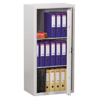 Aktentresor, Sicherheitsstufe A + S1, BxTxH 800x400x1500 mm, Volumen 391 l, 3 Böden, Kapazität 40 Ordner, RAL 7035 lichtgrau