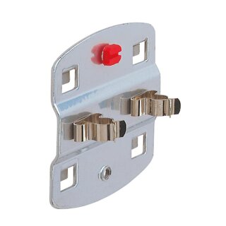 Werkzeugklemme doppelt, Durchm. 6 mm, ähnlich RAL 9006 aluminium