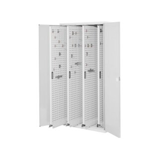 Schwerlastschrank, Vollblechtüren, 4 Vertikalauszüge, BxTxH 1000x600x1950 mm, RAL 7035