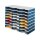 Ablage- und Sortiersystem, Grundmodul, 3x8 Fächer, BxTxH 723x331x573 mm, Polystyrol, grau/blau
