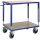 Tischwagen mit 2 Ladeflächen(MDF), höhenverstellbar, fahrbar, BxTxH 1160x700x980-1280 mm, RAL 5010
