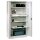 Werkzeugschrank, Vollblechtüren, 2 beschichtete Böden, 2 Ausziehb., 2 Schubladen 75 mm, BxTxH 1000x500x1950 mm, RAL 7035