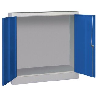 Werkzeugschrank, Vollblechtüren, ohne Einrichtung, BxTxH 1000x500x1000 mm, RAL 7035/5010