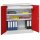 Werkzeugschrank, Vollblechtüren, 2 beschichtete Böden, 2 Schubladen 75 mm, BxTxH 1000x500x1000 mm, RAL 7035/3000