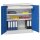 Werkzeugschrank, Vollblechtüren, 2 beschichtete Böden, 2 Schubladen 75 mm, BxTxH 1000x500x1000 mm, RAL 7035/5010