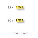Ziffern 0-9, selbstklebend, Schrifthöhe 15 mm, VE...