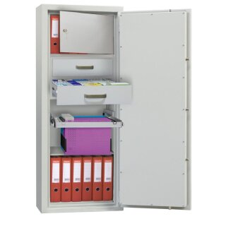 Wertschutzschrank, Sicherheitsstufe Kl. 0/N, BxTxH 870x495x770 mm, Vol. 201 l, 1 Boden, RAL 7035 lichtgrau