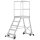 Podesttreppe fahrbar, einseitig begehbar, Podestgröße 600x800 mm, 4 Stufen inkl. Plattform, Standhöhe 970 mm, Gewicht 34,1 kg