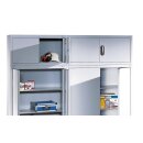 Aufsatzschrank, BxTxH 930x400x500 mm, RAL 7035/5010