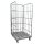 Rollbox, 3-seitig, Nutzhöhe 1460 mm, LxBxH 810x720x1640 mm, Bodenplatte aus HDPE, RAL 7032 kieselgrau
