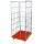 Rollbox, 3-seitig, Nutzhöhe 1460 mm, LxBxH 810x720x1640 mm, Bodenplatte aus HDPE, RAL 3000 feuerrot