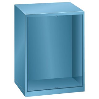 Aufsatzschrank für Flügeltüren, BxTxH 717x572x1000 mm, RAL 5012, passend zu Schubladenschrank 36x27 E
