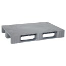 Kunststoffpalette, PE-RE, grau, Oberdeck geschl., o....