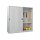 Ballschrank m. Lochblech Schiebetüren, BxTxH 2000x600x1950 mm, 4 Böden, 3 Längs- 4 Quertraversen, Wertfach, Schloss, RAL 7035